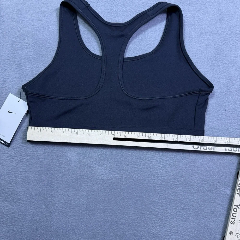 Nike Swoosh Sports Bra Womens Large Black White Racerback NEW IF5648-010